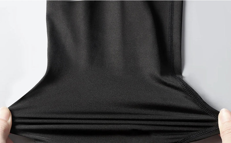 Gym Short Sleeve Running T-Shirt Men's Compression Long Sleeve Shirt Sun Protection Quick Drying Sports Top Black Sportswear 4xl