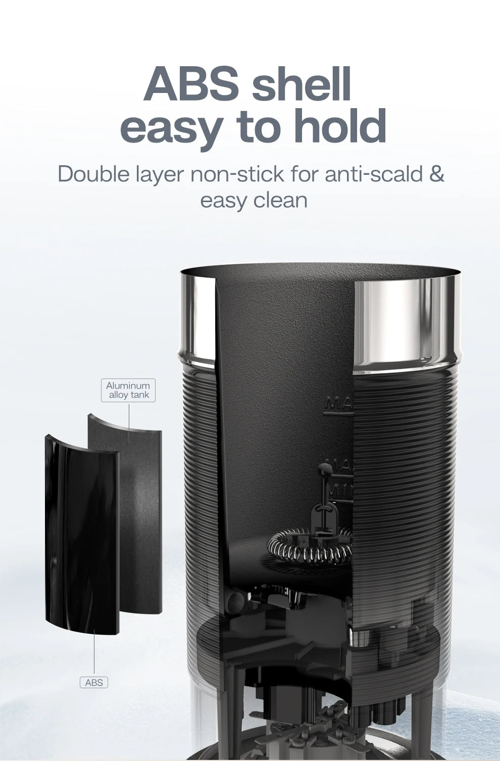 HiBREW Milk Frother Frothing Foamer Chocolate Mixer Cold/Hot Latte Cappuccino Fully Automatic Milk Warmer Cool Touch M1A