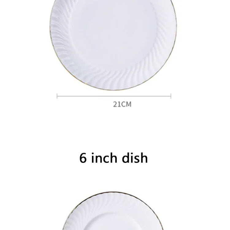 1pc Dish And Plates Bone china Dinner Set China Health Tableware White Ceramic Fruit tray  Soup plate Bowl Dish Gift Porcelain