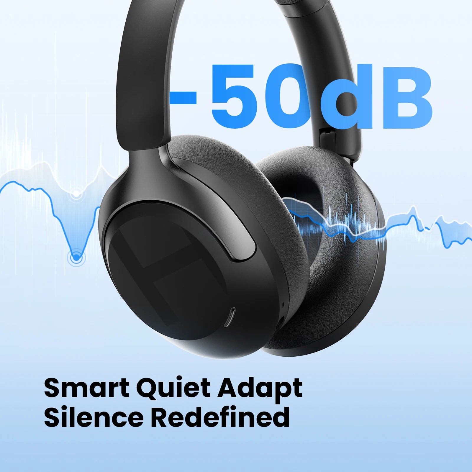 Fone de Ouvido Sem Fio HAYLOU S40 ANC com Cancelamento de Ruído de 50dB, Áudio Espacial 3D Hi-Res, LDAC, Bluetooth 6.0 e Design Over-Ear