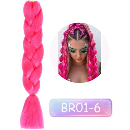 Lupu 24 "extensões de cabelo sintético longo ombre trança para mulheres preto roxo rosa azul loiro jumbo tranças suporte atacado