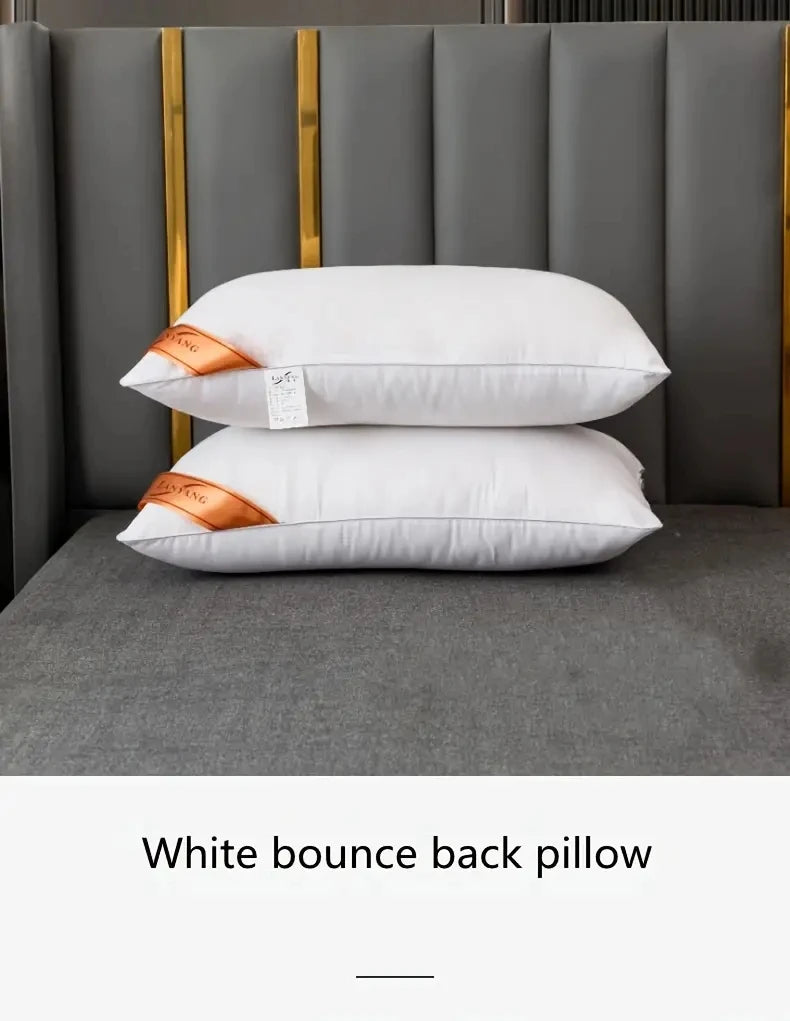 1pc White Bounce Back Pillow Solid Color Soft Comfortable Bedroom Bed Sleep 5star Hotel Home Single Adult Pillow