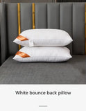 1pc White Bounce Back Pillow Solid Color Soft Comfortable Bedroom Bed Sleep 5star Hotel Home Single Adult Pillow