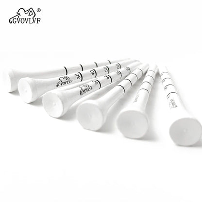 50pcs GVOVLVF Bamboo Golf Degree Scale Tees 83mm Long Tees Golf Strong Sustainable Biodegradable Adjustable Depth White