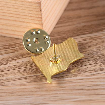 America USA National Flag Lapel Pins Crystal Epoxy Metal Enamel Badge Paint Brooch Souvenir Suit Personality Commemorative