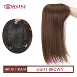 Aplique de cabelo Topper HUAYA volume e franja natural com 3 clipes cabelo liso sintético