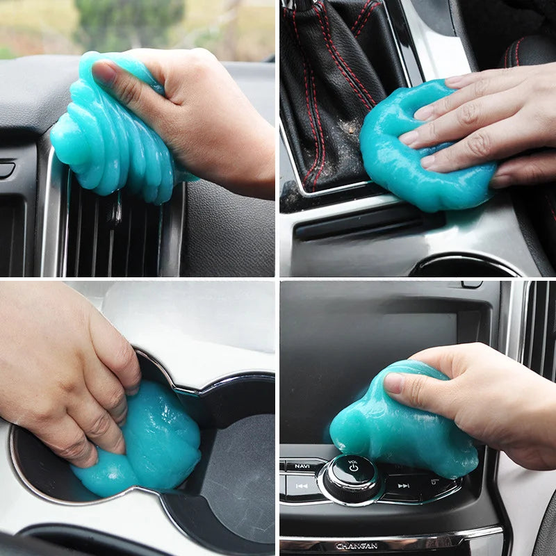 Reutilizável Car Cleaning Gel, Teclado Cleaner Gel, Automóvel Air Vent, Gel Remoção de Poeira, Multiuse Dirt Cleaner, Slime Auto, 1 Pc, 2Pcs
