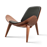 Nordic Three-Legged Shell Chair Simple Sofa Faux Leather Lounge Chair Armchair Living Room Office Furniture