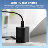 PD 100W USB Type C Female to DC Male Adapter For Lenovo Thinkpad USB-C Fast Charging Cable Converter Square PD Plug