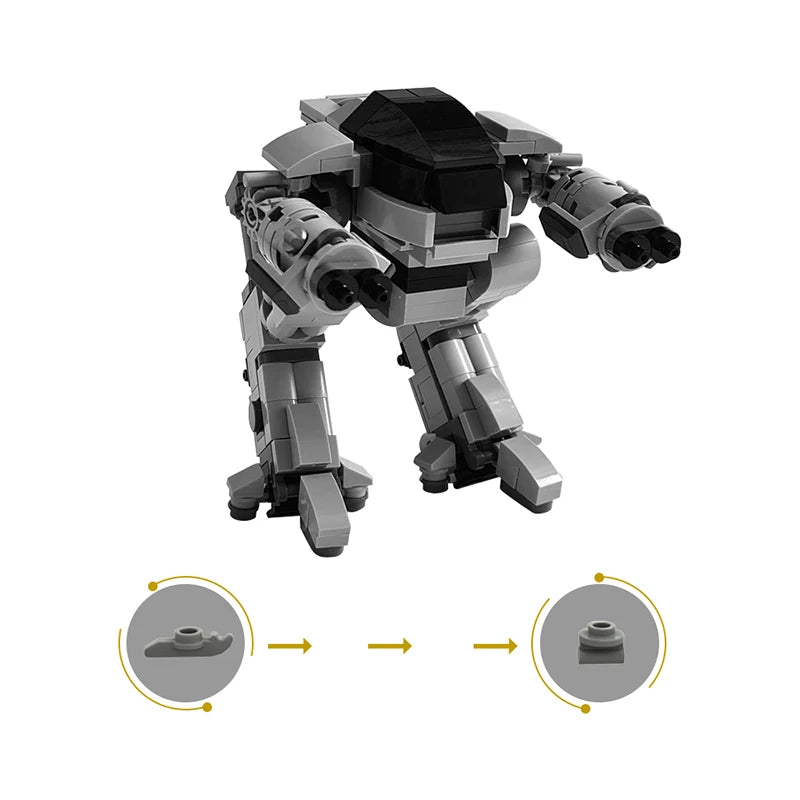Gobricks UCS Scale ED-209 Robot Model Executing robot mechanical war police Enforcement Series 209 MOC Building Block Gift