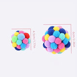 1/3PCS Cat Toys, Cat Plush Ball Toy, Pet Elastic Bell Ball, Self-Play Colorful Woolen Ball for Cats