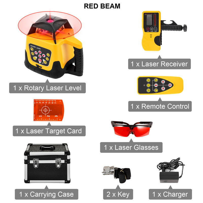 VEVOR 360 Rotary Laser Level Self-Leveling 500m Vertical Horizontal Scanning Professional Powerful Measurement Construction Tool