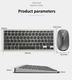 JOMAA 2.4G +Bluetooth Keyboard and Mouse Combo Multimedia Wireless Keyboard and Ergonomic Mouse Set for iPad Desktop PC Laptop