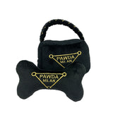 Black Luxury Designer Dog Toys Pet Birthday Gifts Puppy Chewing Accessory Handbag Bone Puppy Squeaky Toys