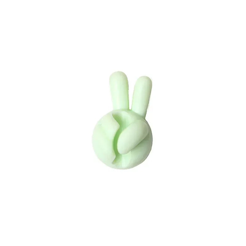 Finger Shape Cable Clips Holder Cute Charging Cord Management Home Office Car Desk Tidy Self-Adhesive Cable Winder Organizer