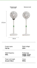 220V Electric Pedestal Standing Fan Adjustable Heigh Desk Air Blower Timing Shake for Living Room Bedroom Kitchen Home Office