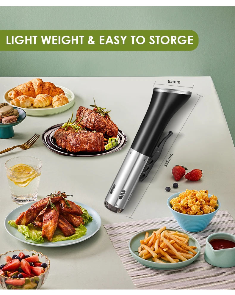 Wancle Vacuum Sous Vide Cooker IPX7 Waterproof Heater Immersion Circulator Slow Cooker with Digital Display Reservation Function