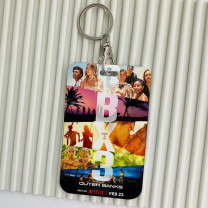 TV Show Outer Banks DBX3 Keychain Card Holder Keychains Badge Business Credit Card Holders Bank Bus ID Cards Cover Case Keychain