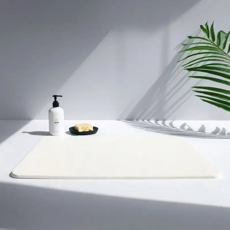 Alfombra de piedra de diatomeas, absorbente, antideslizante, de secado rápido, para ducha.