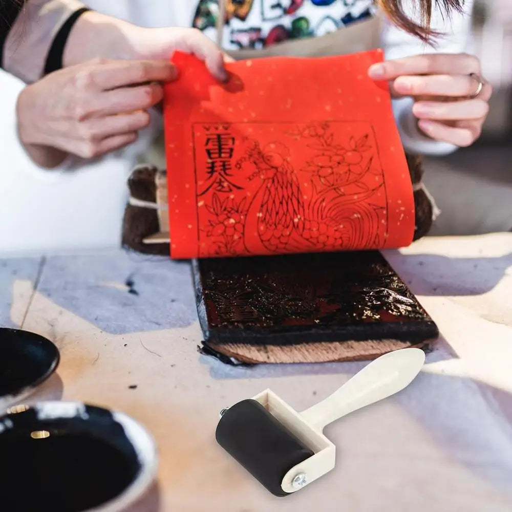 Rodillo de goma profesional Brayer para pintura con tinta, rodillo para grabado, proyectos de arte y manualidades, herramienta de estampado con tinta, rodillo de pintura #W0