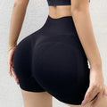 Women Butt Lifting Yoga Shorts Seamless Gym Leggings Tights Elastic Workout High Waist Tummy Control Ruched Booty Pants