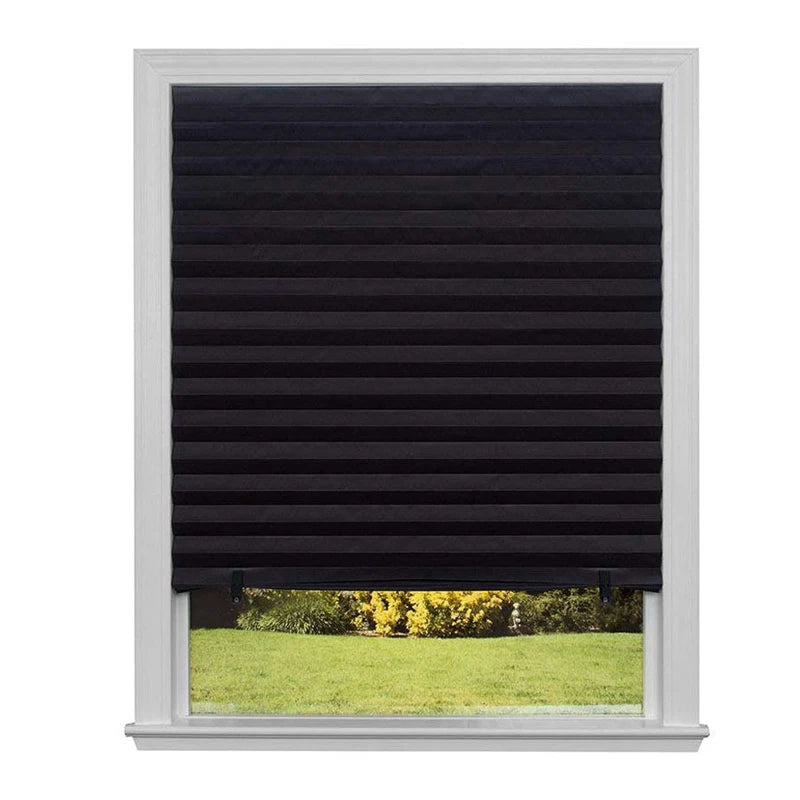 2pcs Self-adhesive Pleated Blackout Blinds Non-woven Folding Curtains For Kitchen Bathroom Balcony Shades Home Windows Decor