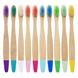 Children 10 Pieces Colorful Bamboo Toothbrush Nylon Bristle Eco Paint Toothbrush Kids Arosse a Dent Bambou Vegan Tooth Dental