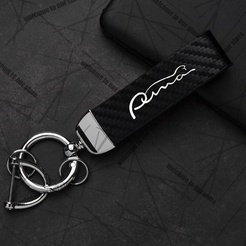 Car Keychain For PUMA ST Cougar Wolf MK3 MK4 MK5 MK6 Logo Carbon Fiber Leather Zinc Alloy Emblem Key Chain Accessories