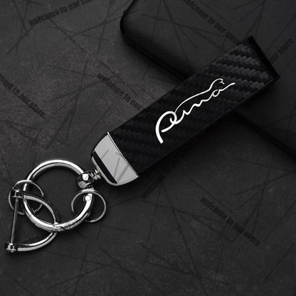 Car Keychain For PUMA ST Cougar Wolf MK3 MK4 MK5 MK6 Logo Carbon Fiber Leather Zinc Alloy Emblem Key Chain Accessories