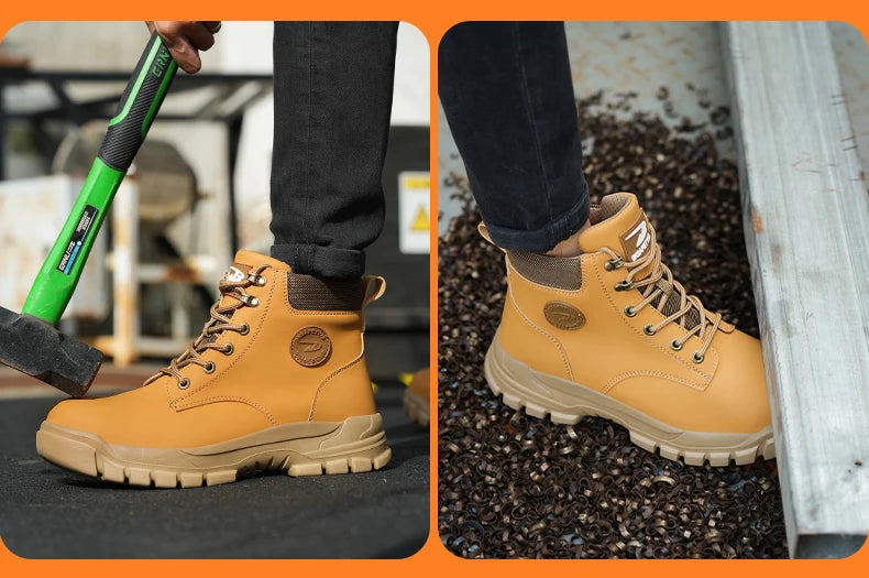 Steel Toe Shoes for Men Women Lightweight Anti-smash Steel Toe Sneakers Indestructible Work Boots Construction Safety Shoes