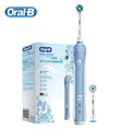 Cepillo de dientes eléctrico Oral B Pro4000 3D Action Clean, 4 modos, sensor de presión visible, dientes más blancos, recargable para adultos.