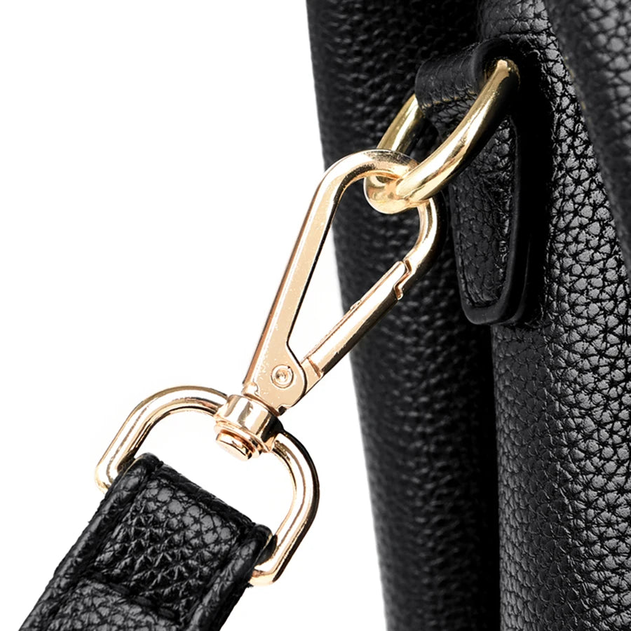 2026 New Style Crossbody Bag Medium Mom Bag Lychee Pattern Large Soft PU Zipper Closure Daily Use Fashionable Ladies Handbag Sac