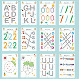 Caderno de Exercícios Mágico Reutilizável de 34 Páginas para Caligrafia e Desenho, Treinamento Educativo de Controle da Caneta, Inclui Caneta e Apagador; Essencial para Aprendizado, Uso em Sala de Aula e Presente de Anive