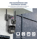 9MP PTZ Wifi Camera Three Lens Dual Screens Outdoor Surveillance CCTV Cameras Ai Human Detect Security IP Camera Auto Tracking