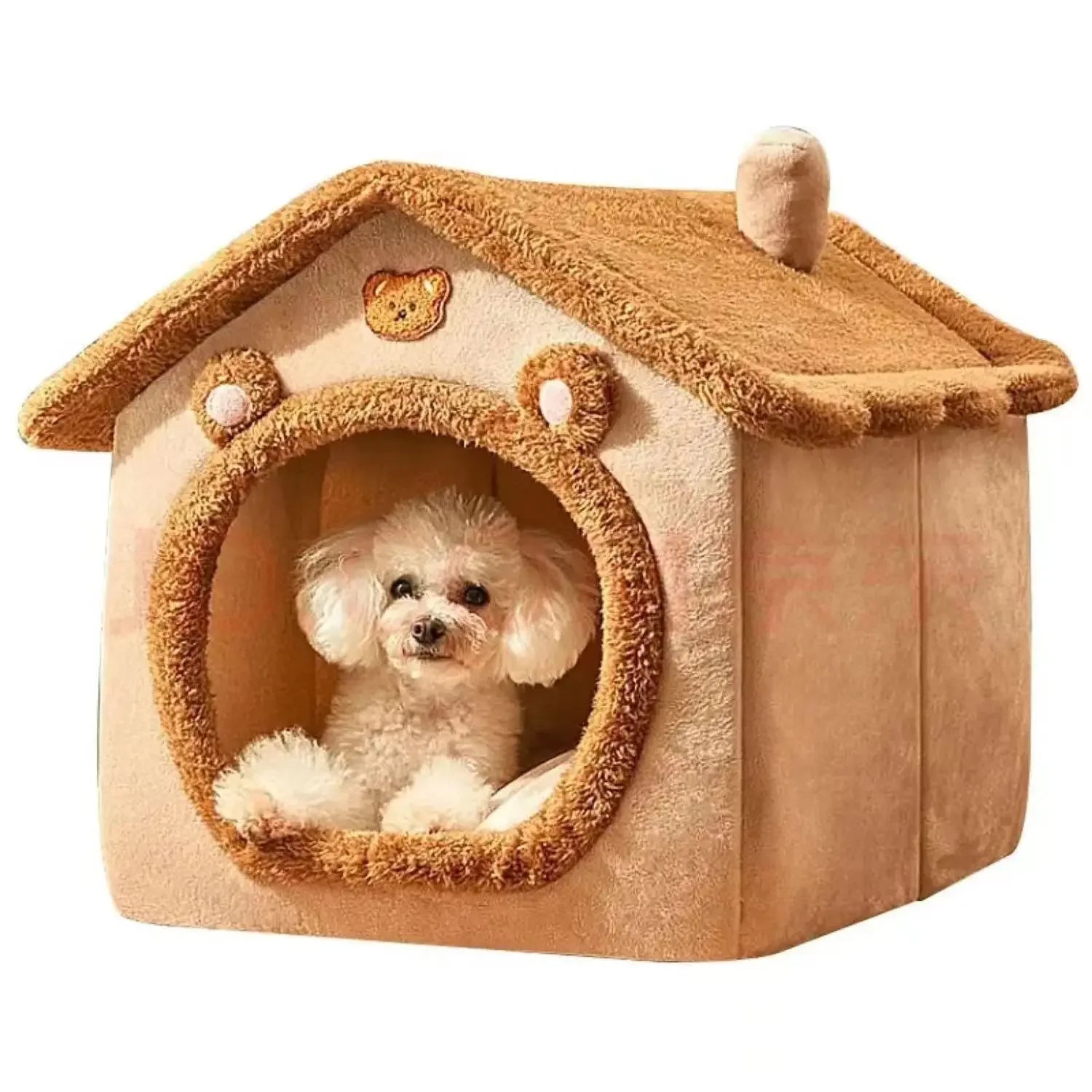 Indoor Warm Dog House Soft Pet Bed Tent House Dog Kennel Cat Bed Removable and Washable Cushion Suitable for All Seasons Universal