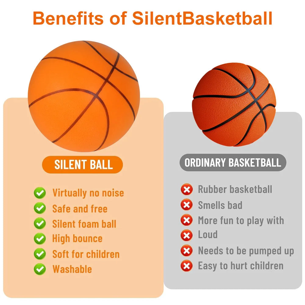Silent Dribbling Basketball Indoor Foam Ball Size 3/5/7 High Bounce Noiseless Non-deforming For Indoor Training Basketball