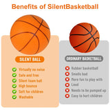 Silent Dribbling Basketball Indoor Foam Ball Size 3/5/7 High Bounce Noiseless Non-deforming For Indoor Training Basketball