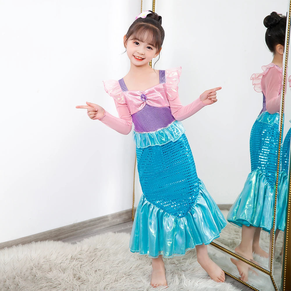 Children's Mermaid Cosplay Costume Girls' Role Play Costume Carnival Halloween Birthday Party Costume Summer Princess Dress