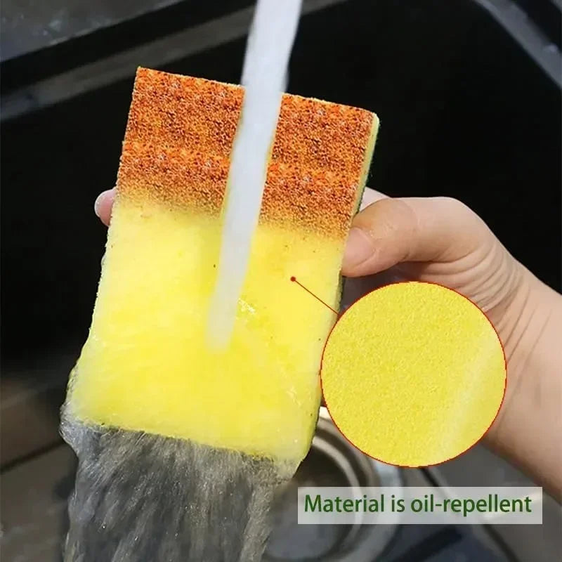 100/1 pçs cozinha lavar louça esponja macia absorvente limpo esfregar pote ferrugem esfregão remoção kits escova de limpeza doméstica esponja
