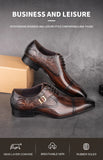 Nice Men Black Brown Leather Oxford Brogue Dress Shoes Office Men's Leather Men's Pair with Suit Jeans Side Lace Up Buckle Stylish