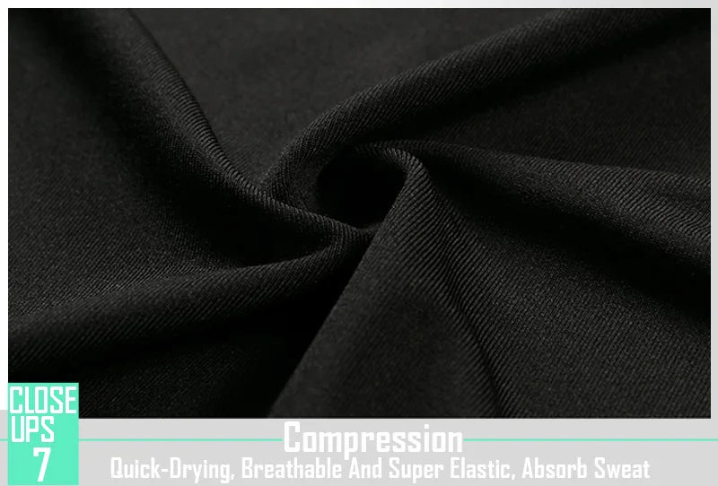 Gym Short Sleeve Running T-Shirt Men's Compression Long Sleeve Shirt Sun Protection Quick Drying Sports Top Black Sportswear 4xl