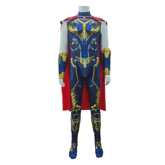 Adult Fantasia Halloween Thor Love and Thunder Anime Costume Birthday Party Superhero Cape Suit Jumpsuit Clothes Set