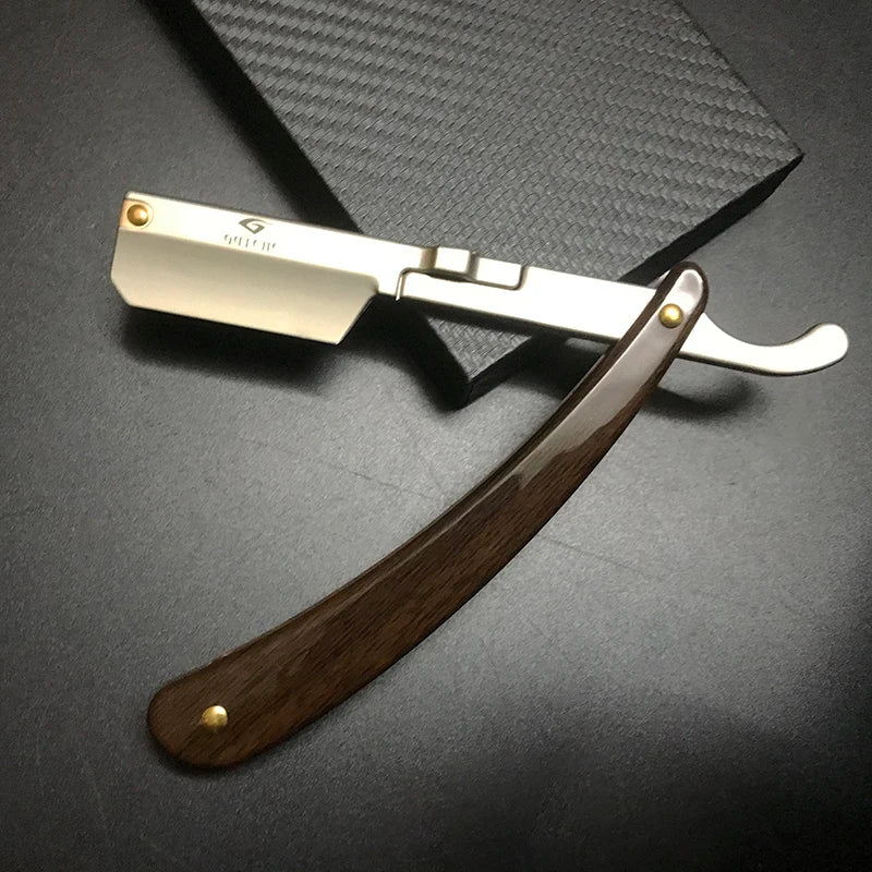 Stainless Steel Folding Shave Knife Beard Straight Razor Hair Dressing Tool Men Manual Convenience Hair Trimmer Shaver Barbeador