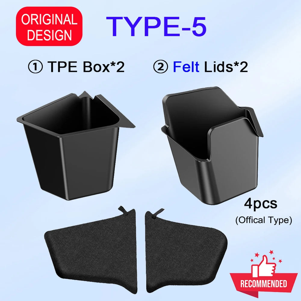 USVOTOV Trunk Organizer for Tesla Model Y Juniper Launch Refresh 2025 Rear Trunk Storage Bins Side Box Organiser TPE Accessories