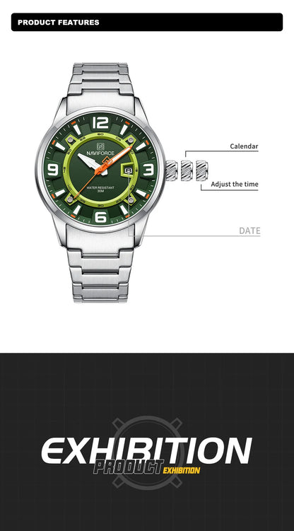 NAVIFORCE Brand Fashion Men Watch Waterproof Luxury Luminous Male Calendar Quartz Wristwatch Relogio Masculino 2024 New Arrival
