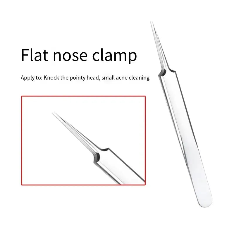 Acne Needle Tweezers Light Blackhead Blemish Pimples Removal Pointed Bend Head Face Care Tools Acne Extractor Beauty-health
