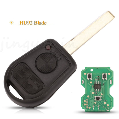 jingyuqin 3 Buttons Car Remote Key Fob 315/433Mhz ID44 PCF7935 Chip For BMW Z3 E31 E32 E34 E36 E38 E39 E46 Z3i HU58/HU92 Key