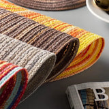 Placemats for Dining Table 1PC Linen cotton woven non-slip ironing placemat teacup mat Round plate mat flower mat kitchenware