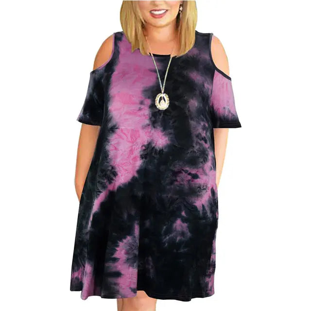 Large Size 9XL Dress For Mom 2022 Woman Summer Dress Loose Plus Size Dresses Off Shoulder Women Dresses Printed Dress 