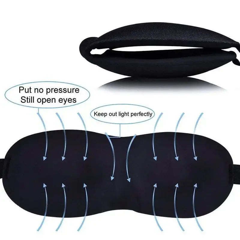 Comfortable Lightweight Eye Cover Soft 3D Contoured Sleeping Mask Breathable Eye Shade for Men and Women Night Travel Rest Aid